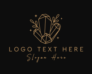 Glamorous - Gold Crystals Jewelry logo design