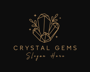 Gold Crystals Jewelry logo design