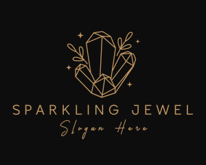 Gold Crystals Jewelry logo design