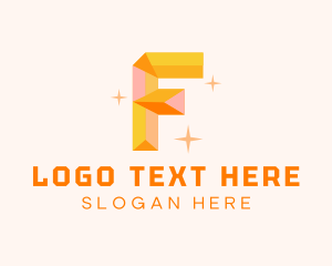 Glitter - Shiny Gem Letter F logo design