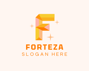 Shiny Gem Letter F logo design