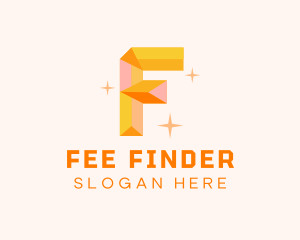 Shiny Gem Letter F logo design