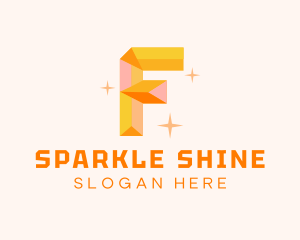 Twinkle - Shiny Gem Letter F logo design