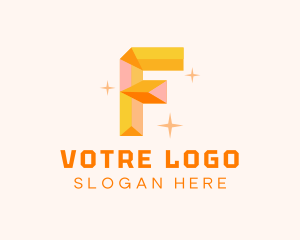 Crystal - Shiny Gem Letter F logo design
