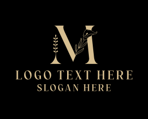 Event Planner - Floral Wedding Planner Letter M logo design