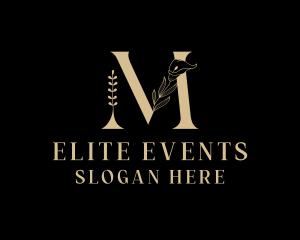Events - Floral Wedding Planner Letter M logo design
