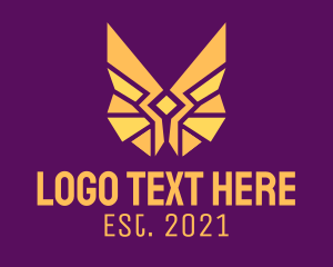 Relic - Golden Amulet Wings logo design