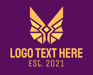 Expensive - Golden Amulet Wings logo design