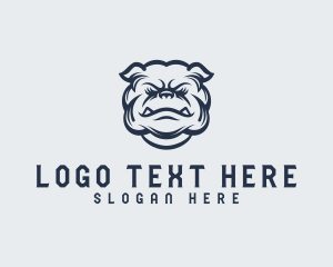 Angry - Tough Bulldog Animal logo design