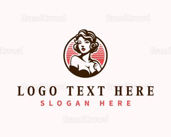 Retro Model Beauty Logo