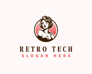 Retro Model Beauty logo design