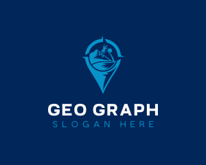 Mapping - Island Location Pin logo design