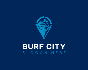 Island Location Pin logo design