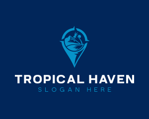 Island Location Pin logo design