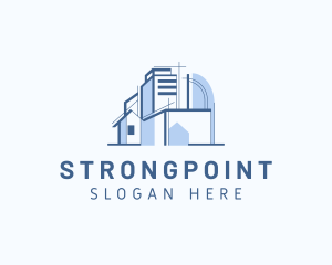 Blueprint - House Cityscape Architecture logo design