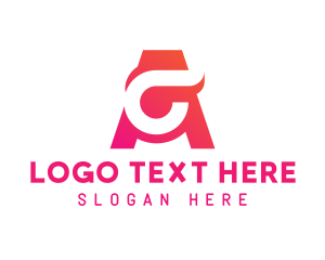 Mobile Application - Red Gradient Letter A logo design