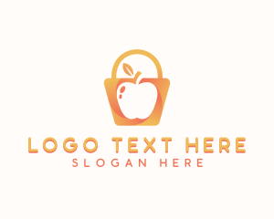 Online Shop - Apple Shopping Bag logo design