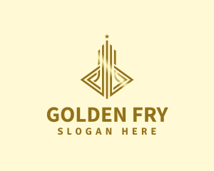 Golden Skyscraper Building logo design