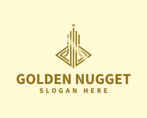 Golden Skyscraper Building logo design