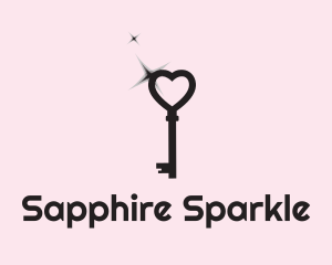 Sparkle Heart Key logo design