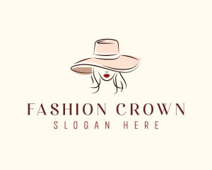 Fashion Hat Woman logo design