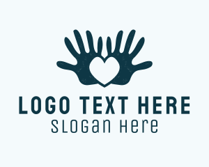 Volunteering - Human Heart Community Charity logo design