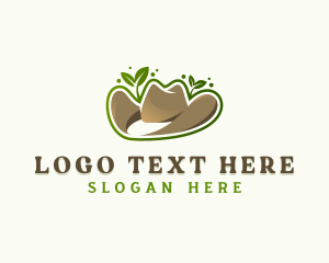 Cowboy - Leaf Cowboy Hat logo design