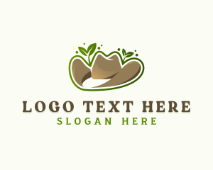 Eco - Leaf Cowboy Hat logo design