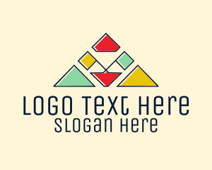 Geometric - Colorful Camp Flags logo design