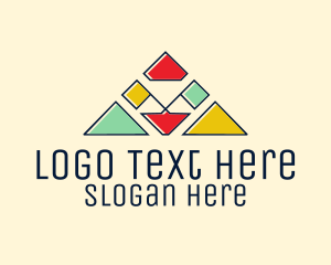 Art School - Colorful Camp Flags logo design