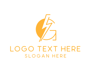 Electrician - Lightning Bolt Letter G logo design