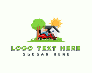 Riding - Lawn Mower Garden logo design
