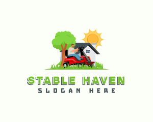 Riding - Lawn Mower Garden logo design