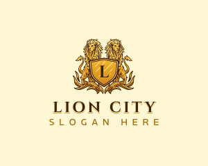 Lion Crest Shield logo design