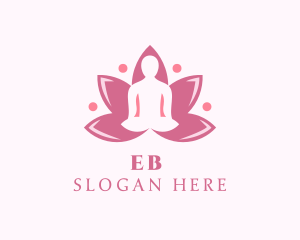 Yoga - Pink Lotus Meditation logo design