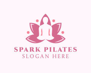 Mindfulness - Pink Lotus Meditation logo design