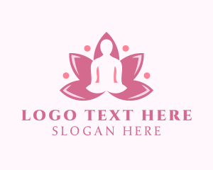 Elegant - Pink Lotus Meditation logo design