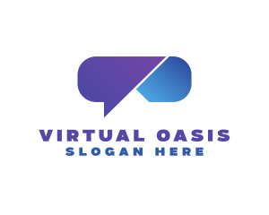 Vr - VR Glasses Chat Bubble logo design