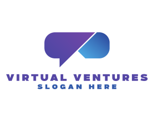 VR Glasses Chat Bubble logo design