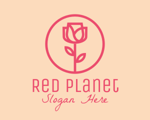 Minimalist Red Rose  logo design