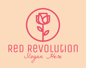 Minimalist Red Rose  logo design