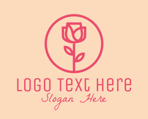 Flower - Minimalist Red Rose logo design