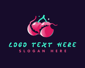 Lady - Erotic Cherry Boobs logo design