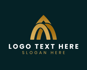 Gold - Creative Arch Business Letter A logo design