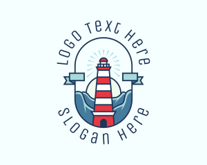 Port - Sunset Nautical Lighthouse logo design
