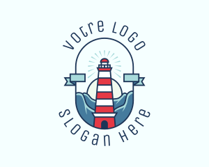 Sunset Nautical Lighthouse  Logo