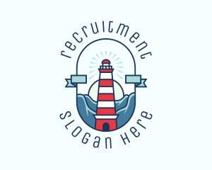 Sunset Nautical Lighthouse  Logo