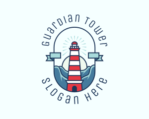 Sunset Nautical Lighthouse  logo design