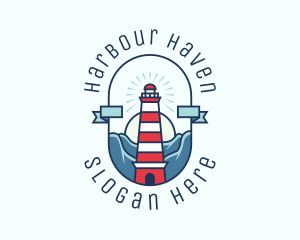 Sunset Nautical Lighthouse  logo design