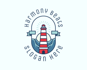 Beacon - Sunset Nautical Lighthouse logo design